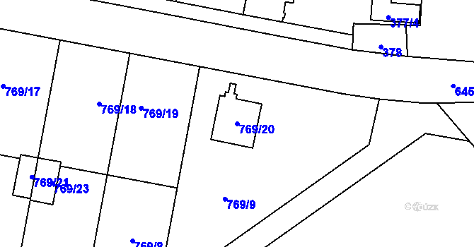 Parcela st. 769/20 v KÚ Nemilany, Katastrální mapa