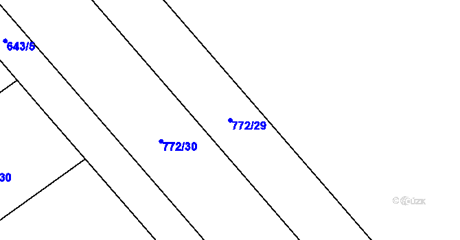 Parcela st. 772/29 v KÚ Nemilany, Katastrální mapa