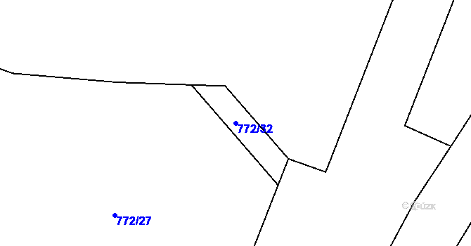 Parcela st. 772/32 v KÚ Nemilany, Katastrální mapa
