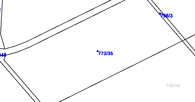 Parcela st. 772/35 v KÚ Nemilany, Katastrální mapa