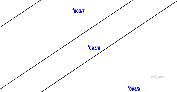 Parcela st. 883/8 v KÚ Nemilany, Katastrální mapa