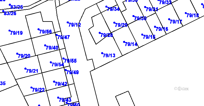 Parcela st. 79/13 v KÚ Nemilany, Katastrální mapa