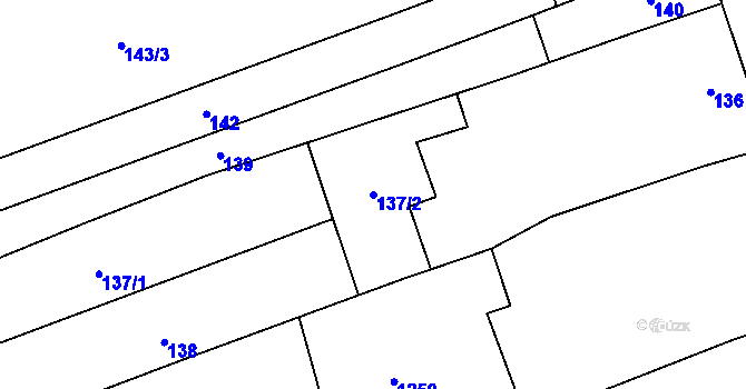 Parcela st. 137/2 v KÚ Nemilany, Katastrální mapa
