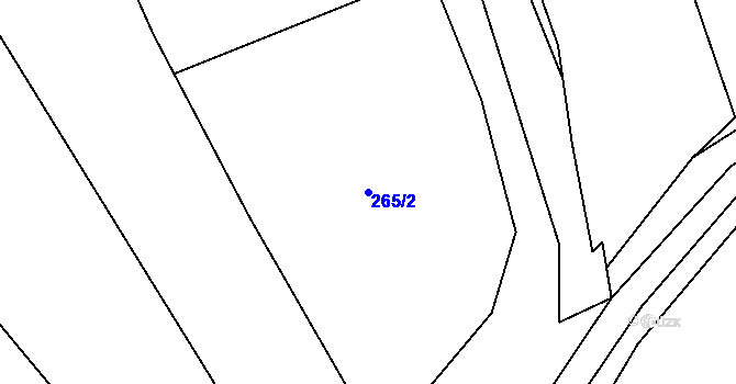 Parcela st. 265/2 v KÚ Lupěné, Katastrální mapa