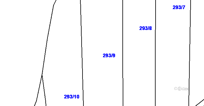 Parcela st. 293/9 v KÚ Lupěné, Katastrální mapa