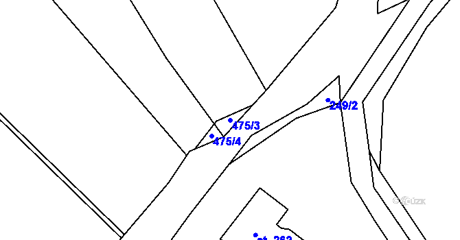 Parcela st. 475/3 v KÚ Lupěné, Katastrální mapa