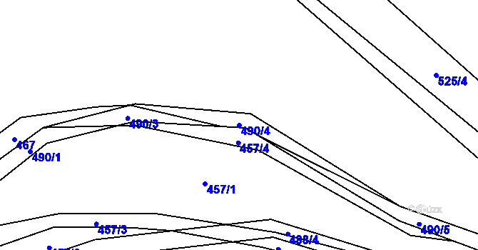 Parcela st. 490/4 v KÚ Lupěné, Katastrální mapa