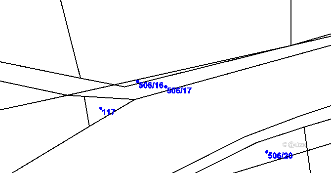 Parcela st. 506/17 v KÚ Lupěné, Katastrální mapa