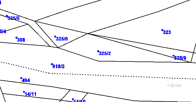Parcela st. 325/2 v KÚ Nemile, Katastrální mapa
