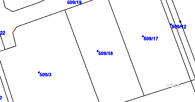 Parcela st. 509/18 v KÚ Nemile, Katastrální mapa