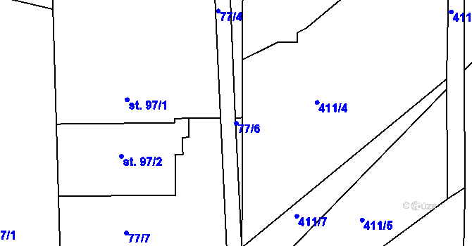 Parcela st. 77/6 v KÚ Filipov u Zábřeha, Katastrální mapa