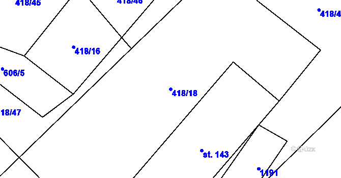 Parcela st. 418/18 v KÚ Nemilkov, Katastrální mapa