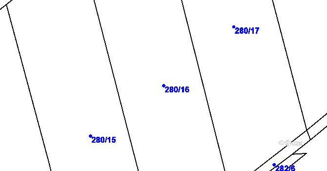 Parcela st. 280/16 v KÚ Nemilkov, Katastrální mapa