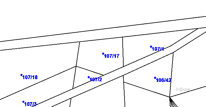 Parcela st. 107/17 v KÚ Nemíž, Katastrální mapa
