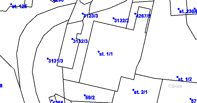 Parcela st. 1/1 v KÚ Nemochovice, Katastrální mapa