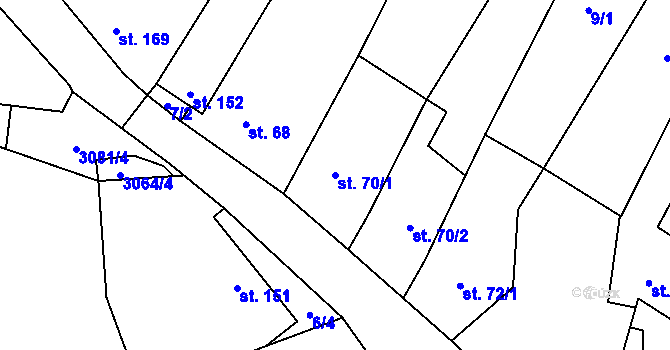 Parcela st. 70/1 v KÚ Nemochovice, Katastrální mapa