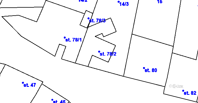 Parcela st. 78/2 v KÚ Nemochovice, Katastrální mapa