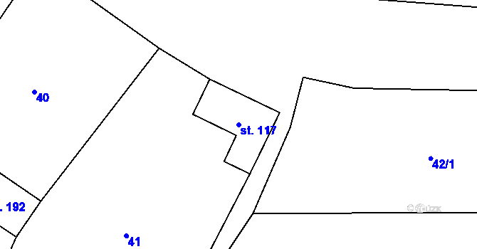 Parcela st. 117 v KÚ Nemochovice, Katastrální mapa