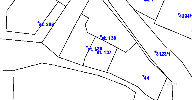 Parcela st. 137 v KÚ Nemochovice, Katastrální mapa