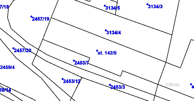Parcela st. 142/5 v KÚ Nemochovice, Katastrální mapa