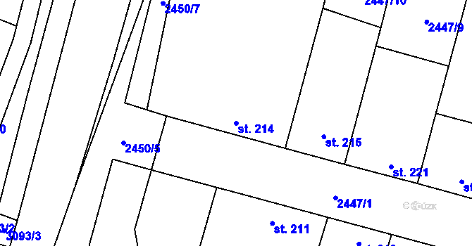 Parcela st. 214 v KÚ Nemochovice, Katastrální mapa