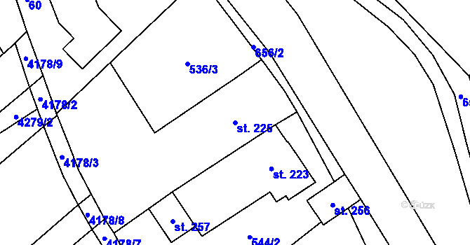Parcela st. 225 v KÚ Nemochovice, Katastrální mapa
