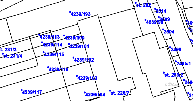 Parcela st. 226/4 v KÚ Nemochovice, Katastrální mapa