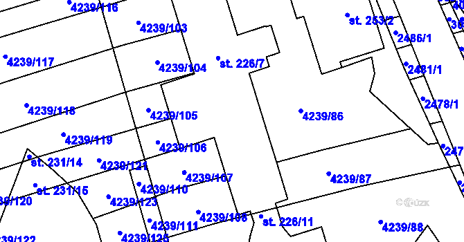Parcela st. 226/8 v KÚ Nemochovice, Katastrální mapa