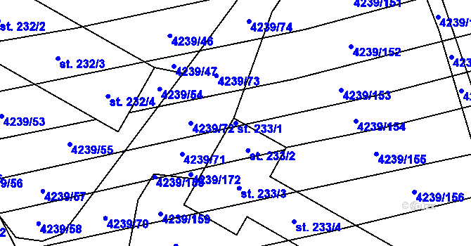 Parcela st. 233/1 v KÚ Nemochovice, Katastrální mapa