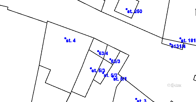 Parcela st. 63/4 v KÚ Nemochovice, Katastrální mapa