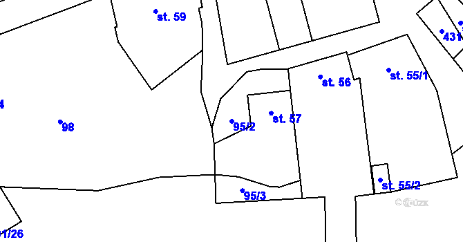 Parcela st. 95/2 v KÚ Nemochovice, Katastrální mapa