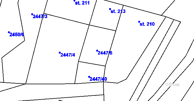 Parcela st. 2447/6 v KÚ Nemochovice, Katastrální mapa