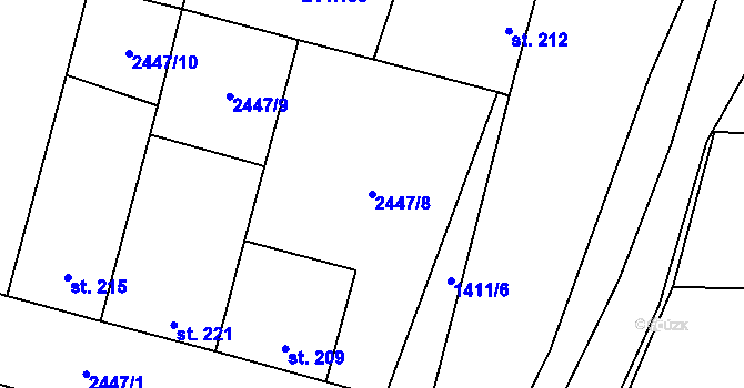 Parcela st. 2447/8 v KÚ Nemochovice, Katastrální mapa