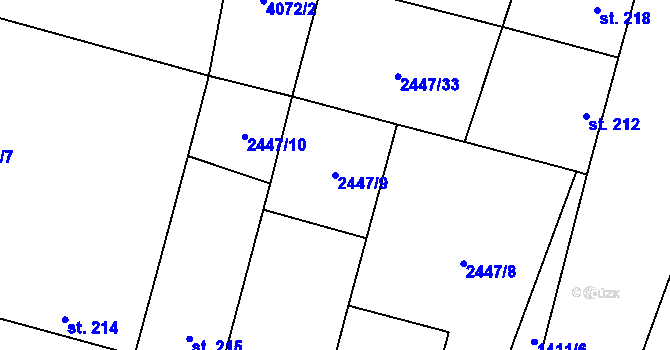 Parcela st. 2447/9 v KÚ Nemochovice, Katastrální mapa