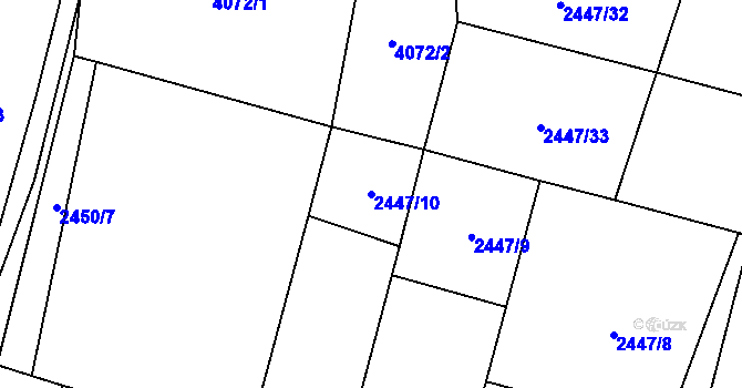 Parcela st. 2447/10 v KÚ Nemochovice, Katastrální mapa