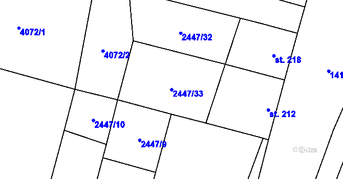 Parcela st. 2447/33 v KÚ Nemochovice, Katastrální mapa
