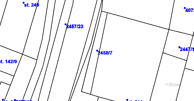 Parcela st. 2450/7 v KÚ Nemochovice, Katastrální mapa