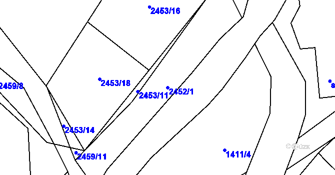Parcela st. 2452/1 v KÚ Nemochovice, Katastrální mapa