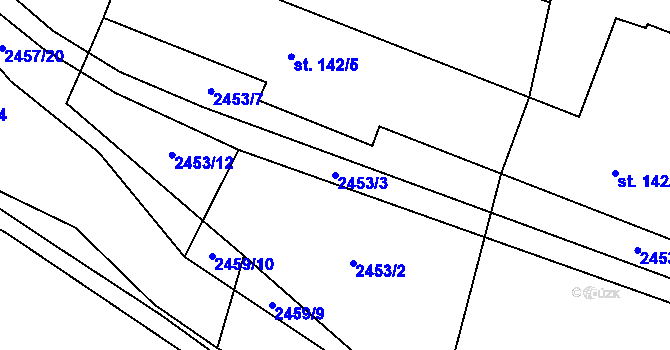 Parcela st. 2453/3 v KÚ Nemochovice, Katastrální mapa