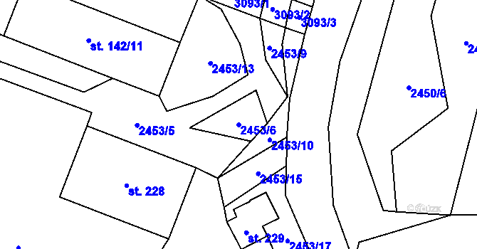 Parcela st. 2453/6 v KÚ Nemochovice, Katastrální mapa