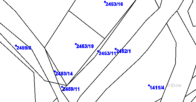 Parcela st. 2453/11 v KÚ Nemochovice, Katastrální mapa