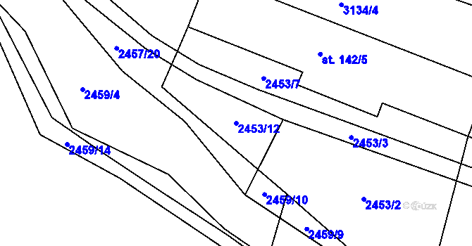 Parcela st. 2453/12 v KÚ Nemochovice, Katastrální mapa