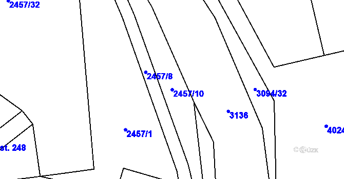 Parcela st. 2457/10 v KÚ Nemochovice, Katastrální mapa