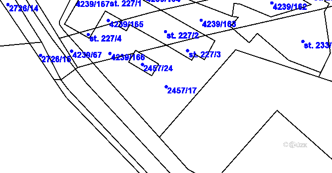 Parcela st. 2457/17 v KÚ Nemochovice, Katastrální mapa