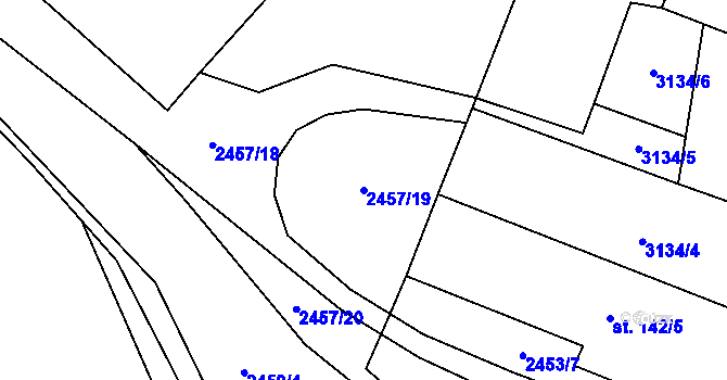 Parcela st. 2457/19 v KÚ Nemochovice, Katastrální mapa
