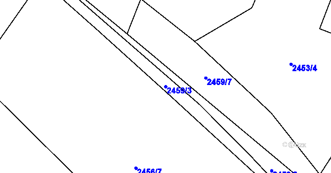 Parcela st. 2459/3 v KÚ Nemochovice, Katastrální mapa