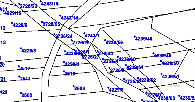 Parcela st. 2726/3 v KÚ Nemochovice, Katastrální mapa