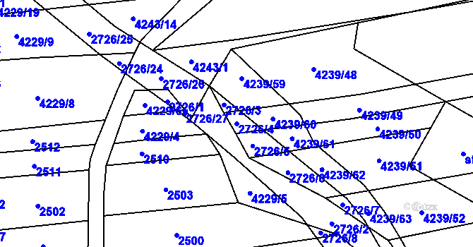 Parcela st. 2726/4 v KÚ Nemochovice, Katastrální mapa