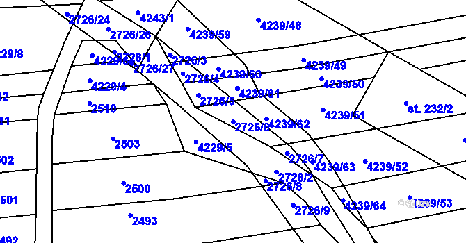 Parcela st. 2726/6 v KÚ Nemochovice, Katastrální mapa