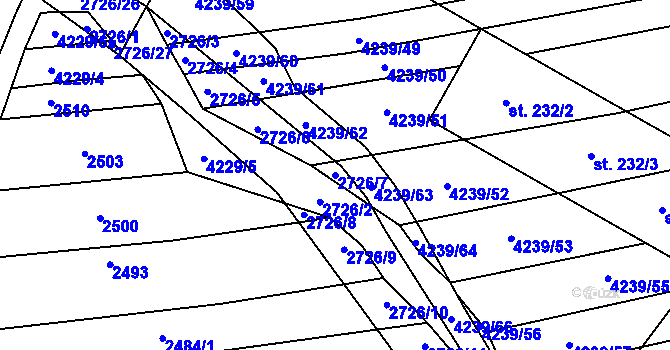Parcela st. 2726/7 v KÚ Nemochovice, Katastrální mapa